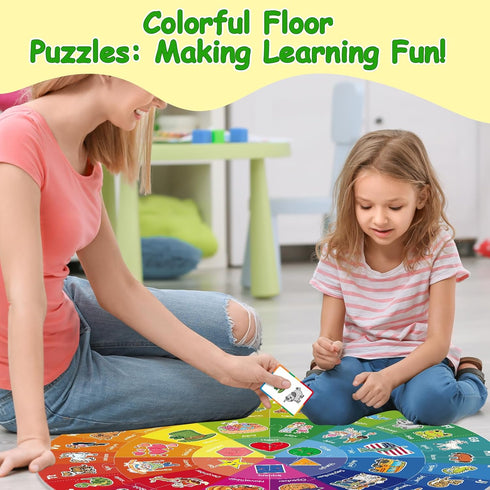 Kids Floor Puzzles - Toddler Jigsaw Alphabet ABC Learning Games, Educational Toys for Preschool and Kindergarten