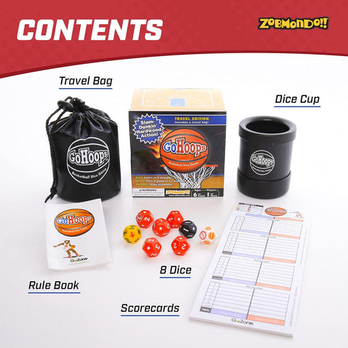 Zobmondo!! GoHoops Basketball Dice Game for Families, Kids, and Fans