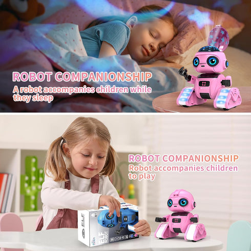 6+ Robot Toys for Boys and Girls, Rechargeable Remote Control Robot with Auto-Demonstration, Light Projection, Dance