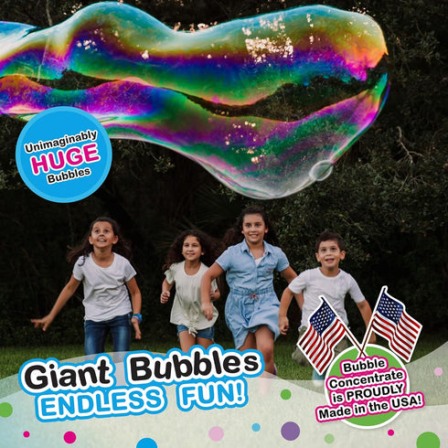 WOWMAZING Giant Bubble Kit: Space - Includes Wand, 2 Big Bubble Concentrate Pouches, Outdoor Toy for Kids
