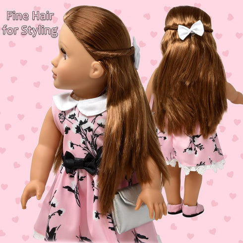 Gift Boutique 18 Inch Poseable Girl Doll with Fine Hair, Clothes, Shoes, Purse, Accessories, Princess Doll for Kids