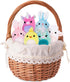 Set 6 ArtCreativity Mini Plush Animal Toys of Soft Stuffed Animals for Kids in Pastel Colors Bunny, Lamb, Chick