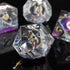 DND Sharp Edge Polyhedral Dice Set, Mini Planet Dice for Dungeons and Dragons, Handmade Peachy Galaxy