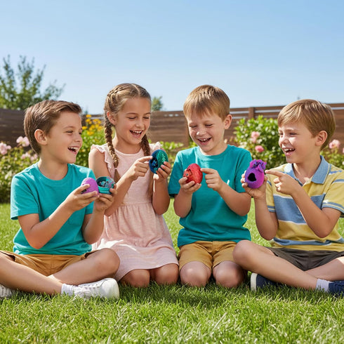 Kohimit 6 Pack 3D Set, Printed Poseable Dragon Figures with Matching Eggs, Articulated Fidget Dragon Toy Easter Basket