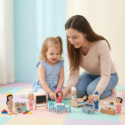 Liberty Imports Little Career Toddler Dolls with Dresses, Girls Imaginative Pretend Play Mini Small Dolls with Outfits
