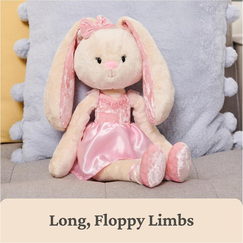 0 15" GUND Take-Along Friends Plush, Curtsy Ballerina Bunny, Bunny Stuffed Animal for Ages and Up, Pink