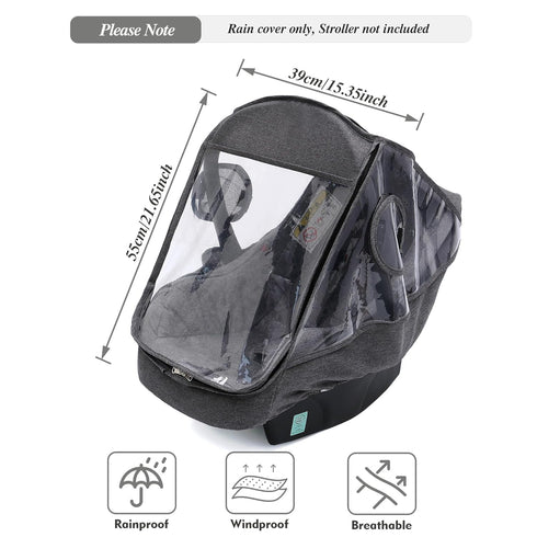 Miracle Baby Car Seat Rain Cover, Universal Infant Car Seat Weather Shield with Storage Bag,Waterproof Baby Car Seat
