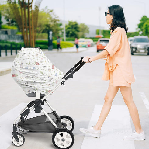 Sweet Jojo Designs Farm Animals Boy Girl Infant Baby Car Seat Cover Nursing Breastfeeding Shopping Cart Stroller Canopy
