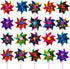 Elcoho 100 Pieces Plastic Rainbow Windmill Party Pinwheels, DIY Pinwheel for Kids Toy Garden Party Decor