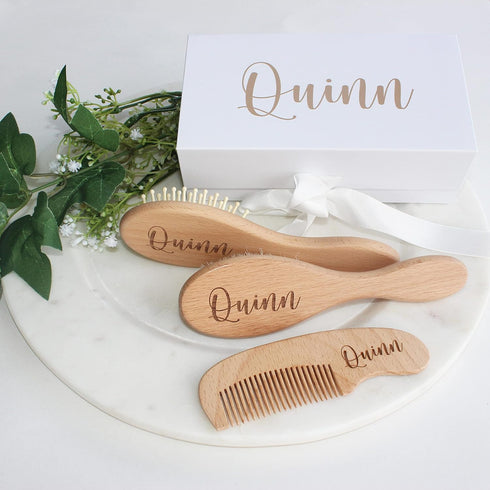 Baby Hair Brush | Personalized Baby Gifts | Wooden Brush | Cradle