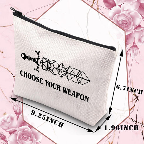 Choose Your Weapon D&D Gamer Makeup Bag: Dragons D20 RPG Gaming Gift