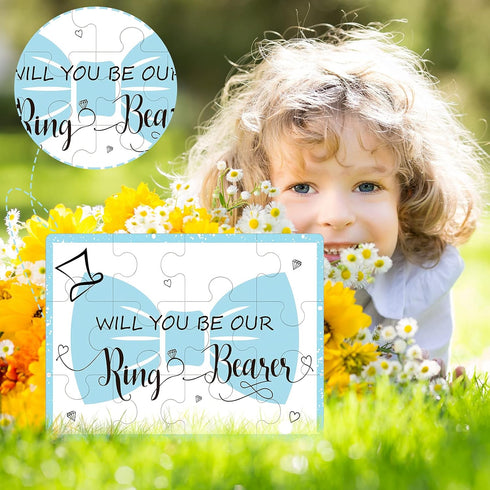 Chivao 2 Pieces Flower Girl Ring Bearer Proposal Puzzle Invitation - Wedding Puzzle Invitation Decor