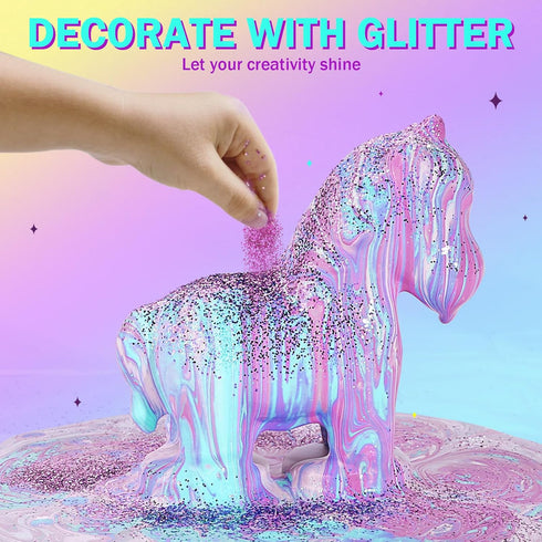 6-12, 4 5 6 7 8 9 10 11 12+ LAOESE Unicorns Paint Pouring Art Kit - DIY Craft for Kids Age Arts and Crafts Kit
