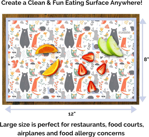 Suessie Disposable Placemats for Baby, Forest Animals (60 Count) by Suessie