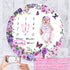Chumia 6 Pcs Monthly Baby Milestone Blanket Set, Baby Age Blanket with Bandana Frame Headband for Girls Boys (Purple)