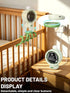 Generic 135 3-Color 6mm Portable Stroller Fan with Auto Oscillation, LED Night Light, Rechargeable Battery & Flexible