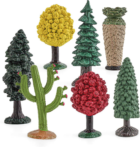 Realistic Plastic Trees Toys Plant Toy Set for Kids Sensory Bins Learning