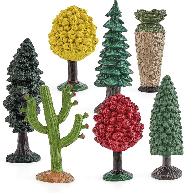 Realistic Plastic Trees Toys Plant Toy Set for Kids Sensory Bins Learning