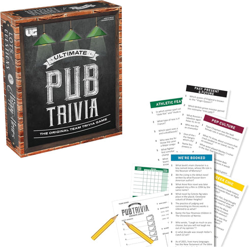 University Games Ultimate Pub Trivia Team Game for Adults - Pursuit of Trivial Knowledge, 4 or More Players, Ages 12+