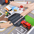Giant Bean 72PCS Wooden Train Tracks & Trains, Gift Packed Railway Kits for Kids, Toddler Boys and Girls 3 Years+