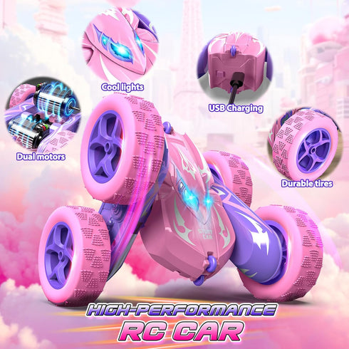 Excitobo 4WD 2.4GHz 3-12 3-12 Remote Control Car, Fast RC Cars with Wheel Lights, Toys for Age Birthday Gifts Christmas