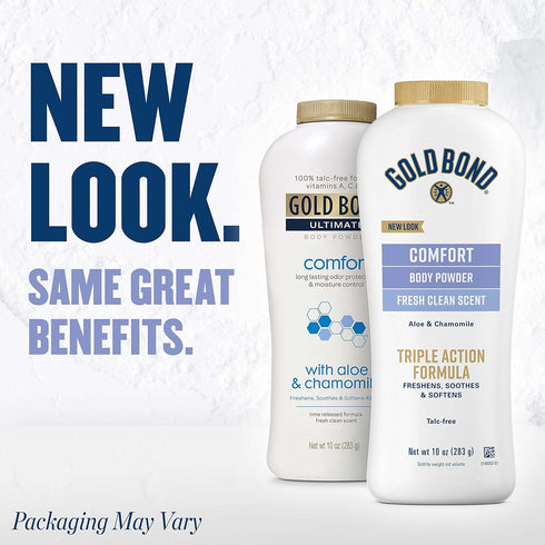 10 oz., Gold Bond Comfort Body Powder for Men and Women, Talc-Free, Fresh Clean Scent With Aloe & Chamomile