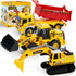 JOYIN 3-PCS Toddler Toy Construction Vehicles - Excavator, Dump Truck, Loader with Moveable Claw & Lifting Back
