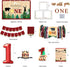 YJDFWAUT 1st Lumberjack First Birthday Decorations, Lumberjack Birthday Party Supplies, Buffalo Plaid Monthly Photo
