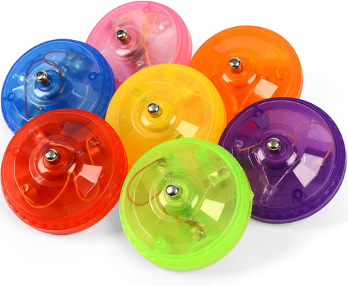 7 Pack Light Up Gyro Wheels Toy Set, Magnetic Sensory Toy with Spinning Wheel and LED Lights
