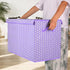 Large Toy Box Chest with Flip Lid, Toy Storage Organizers Bin Boxes Basket with Sturdy Handles for Boys, Girls, Kids, Nursery, Playroom, Living Room, Bedroom, (Purple) by Mayniu