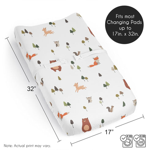 Sweet Jojo Designs Woodland Animals Boy Girl Gender Neutral Unisex Baby Changing Pad Cover Sheet Infant Newborn Diaper