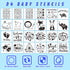 Aisharery Set Bibs Bodysuits Baby Shower Game Sign Newborn Onesies Feeder Gift Fabric Marker Stencils Kit