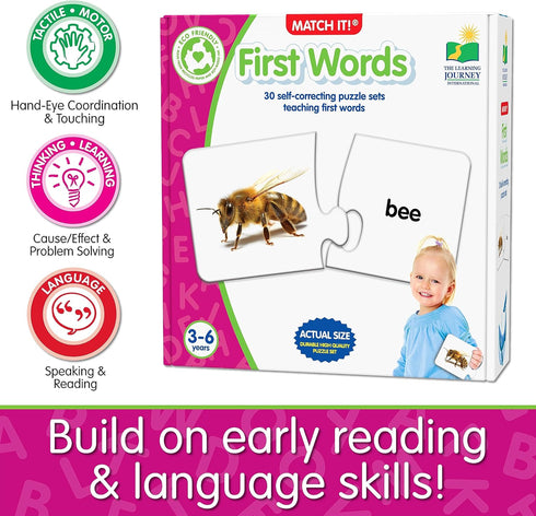 The Learning Journey Match It! First Words - 30 Piece Self-Correcting Puzzle for Kids Ages 3 and Up