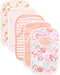 Bibs, 5-Pack Lap-Shoulder Drool Cloths, 100% Organic Cotton with Absorbent Terry Towel Backing (Tossed Succulents)