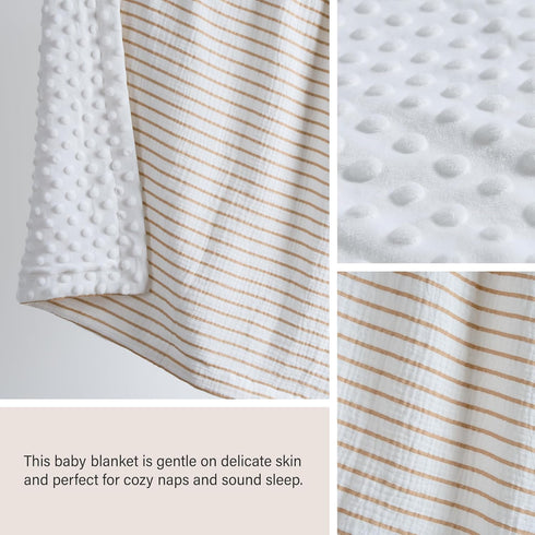 Meracorallo Baby Blankets for Unisex Boys and Girls, Super Soft Nursery Bed Blankets, 30" x 40", Neutral Stripe