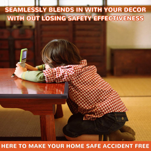 Baby Proofing Edge and Corner Guards, Heavy-Duty 3M Pre-Taped Furniture Bumper, Coffee Brown (6.5 Feet + 4 Corner)