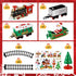 Set 47.2" 4 Set Toyvian Christmas Railway Train with Railway Track & Cars Lights and Sounds Railway,Battery Operated