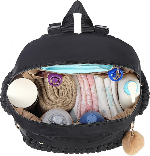 Backpack,Waterproof Pack Diaper Bag,Newborn Baby and Stylish Travel Back with Changing Pad for Women and Girls (Black)