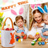6 Honeydak PCS Easter Eggs Hunt Basket for Kids Bunny Canvas Rabbit Tote Carry Bucket Bags(Fluffy)