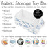 Sweet Jojo Designs Floral Leaf Boy or Girl Small Fabric Toy Bin Storage Box Chest For Baby Nursery or Kids Room - Blue
