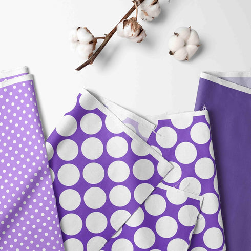 Ruffled Bottom Dots Crib Skirt - Purple by Bacati
