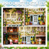 Flever Happy Corner Dollhouse Miniature DIY House Kit with Furniture and Cover for Romantic Valentine's Gift