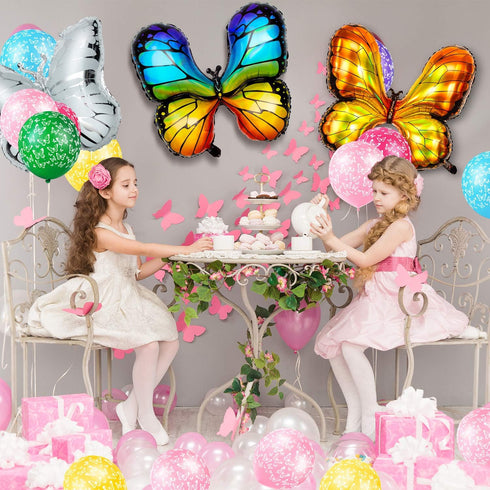 Sumind 6 Pcs Butterfly Balloons Decorations - Fairy Foil Balloons for Theme Party, Wedding, Birthday