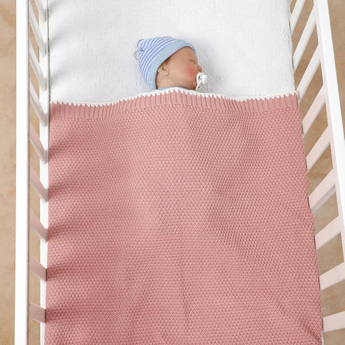 Neiwech Cozy 30x40 Inch Baby Blanket Knit Soft Lightweight Crib Stroller Nursery Receiving Swaddling Blankets
