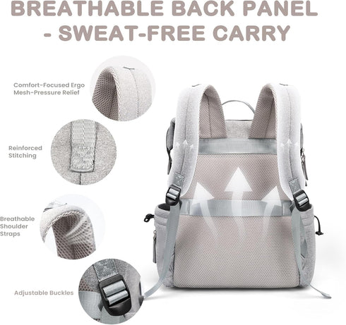 Backpack 33L Backpack Backpack 12 VONAL Neoprene Diaper Bag with Changing Pad, Large Capacity Neoprene Baby Diaper Bag