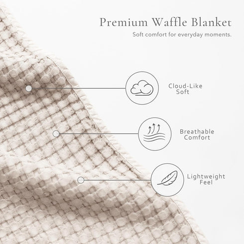 Cozy Konssy Waffle Baby Blanket - Soft & Nursery Swaddle Blanket, Lightweight Toddler Throw for Boys & Girls, Ideal
