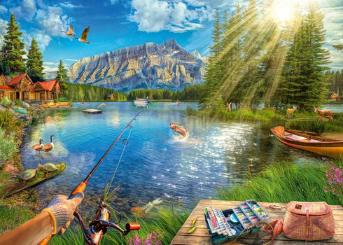 Ravensburger Life at The Lake Puzzle - 1000 Piece Jigsaw for Kids and Adults, Handcrafted in Germany