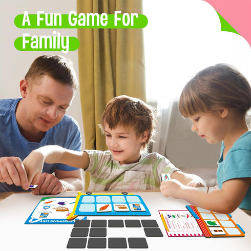 Magnetic Shopping List Game, Funny Groceries Matching Memory Game, Race to Collect Your Items Educational Toy for Boys