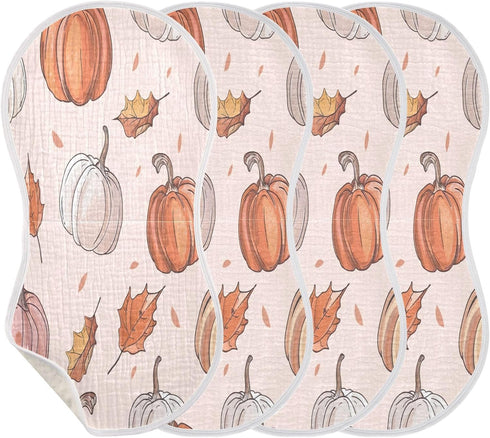 YETTASBIN Thanksgiving Pumpkin Muslin Baby Burp Cloth, Super Soft Absorbent Cotton Burp Rag Baby Bibs Feeding Cloth