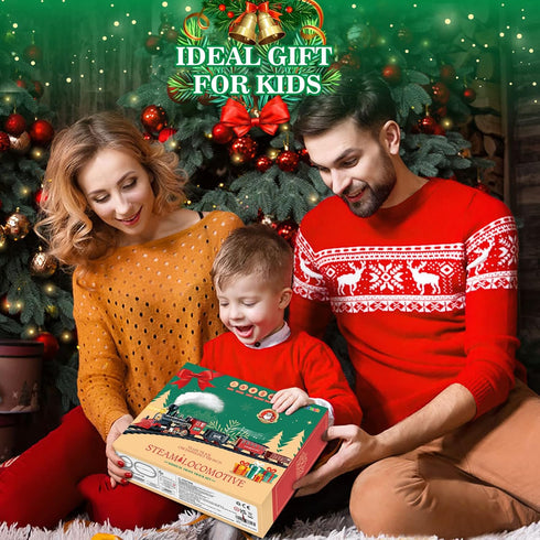 Set, Set Set 3 4 5 6 7 8 BainGesk Train Christmas Train with Steam, Light and Sounds, Electric Train Toy for Boys